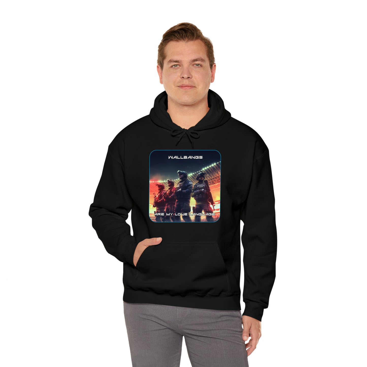 Goated Goods - Rainbow Siege - Wallbangs are my love language  - Unisex Hoodie