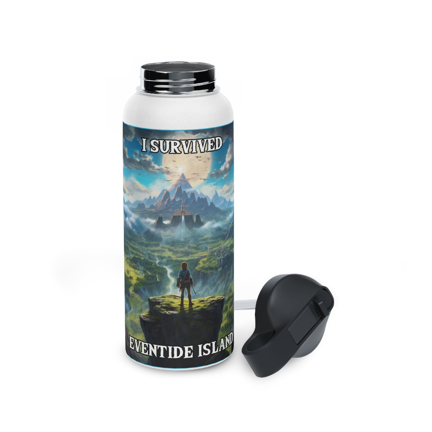 Goated Goods - Link - I Survived Eventide Island  - Stainless Steel Water Bottle, Standard Lid