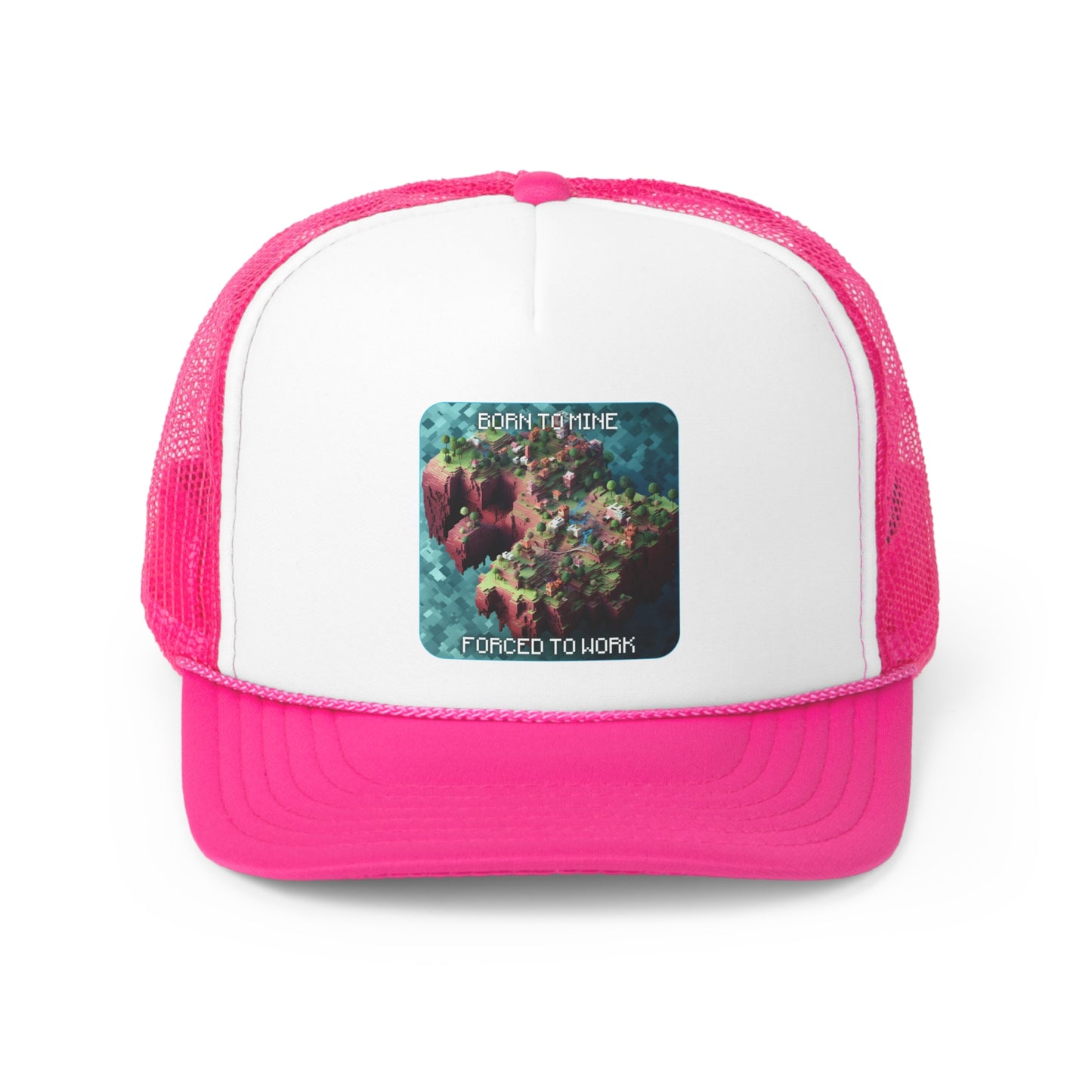 Goated Goods - Minecraft - Born to mine, forced to work  - Trucker Hat