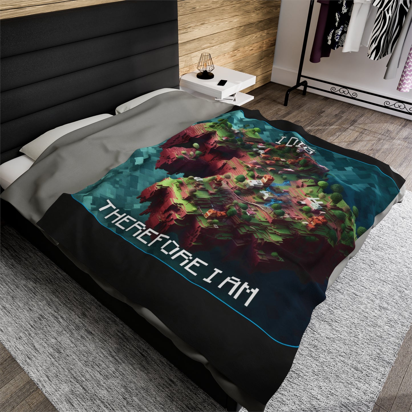 Goated Goods - Minecraft - I dig, therefore I am  - Velveteen Plush Blanket