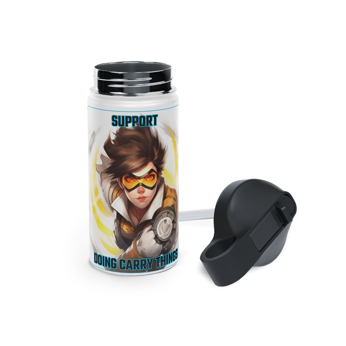 Goated Goods - Overwatch - Support doing Carry Things  - Stainless Steel Water Bottle, Standard Lid