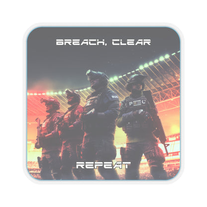 Goated Goods - Rainbow Siege - Breach, Clear, Repeat  - Kiss-Cut Transparent Sticker