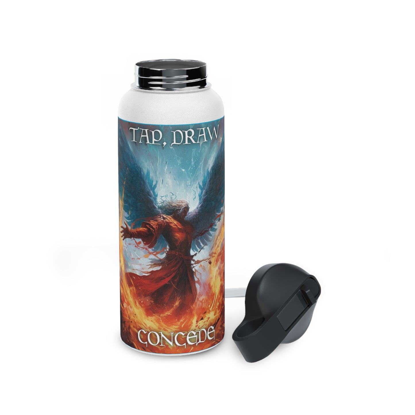 Goated Goods - Magic The Gathering - Tap, Draw, Concede  - Stainless Steel Water Bottle, Standard Lid