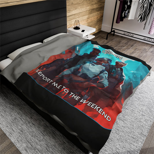 Goated Goods - Valorant - Omen, Teleport me to the weekend  - Velveteen Plush Blanket