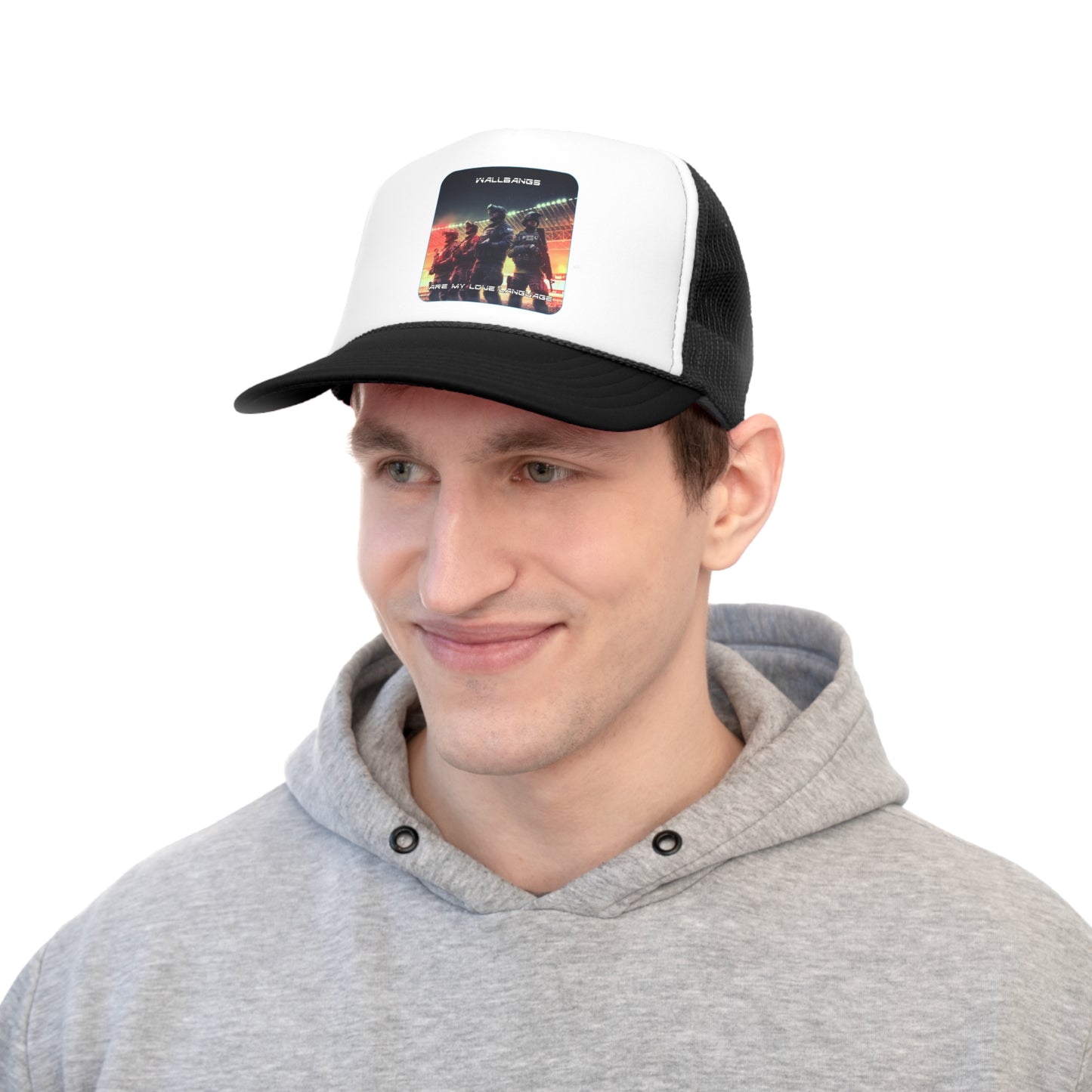 Goated Goods - Rainbow Siege - Wallbangs are my love language  - Trucker Hat