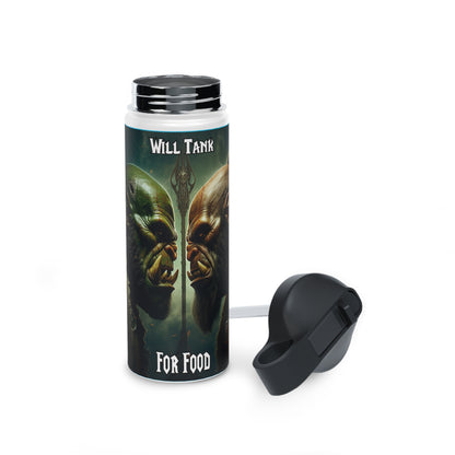 Goated Goods - World of Warcraft - Will tank for food  - Stainless Steel Water Bottle, Standard Lid