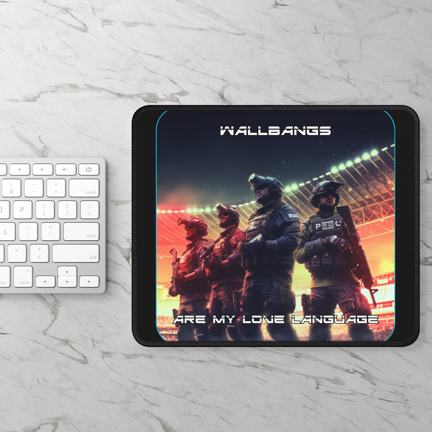 Goated Goods - Rainbow Siege - Wallbangs are my love language  - Mouse Pad