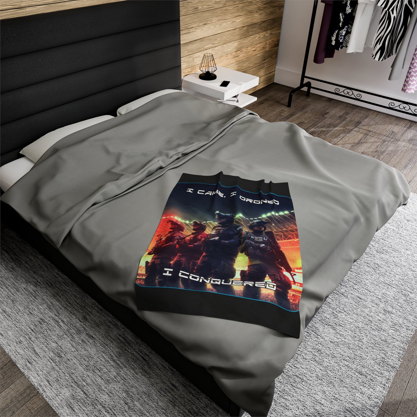 Goated Goods - Rainbow Siege - I came, I droned, I conquered  - Velveteen Plush Blanket