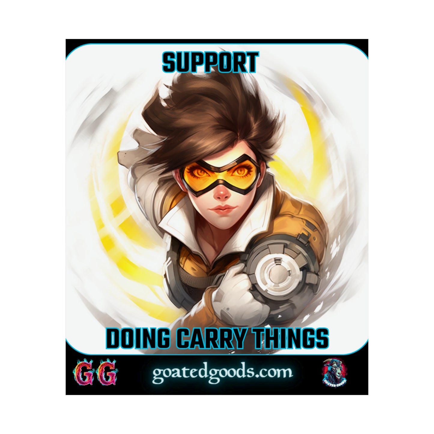 Goated Goods - Overwatch - Support doing Carry Things  - Matte Vertical Poster