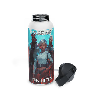 Goated Goods - Valorant - Sage me, I'm tilted  - Stainless Steel Water Bottle, Standard Lid