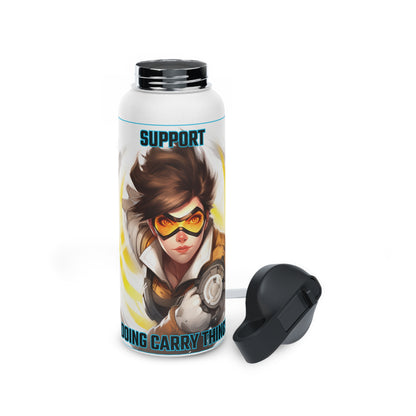 Goated Goods - Overwatch - Support doing Carry Things  - Stainless Steel Water Bottle, Standard Lid