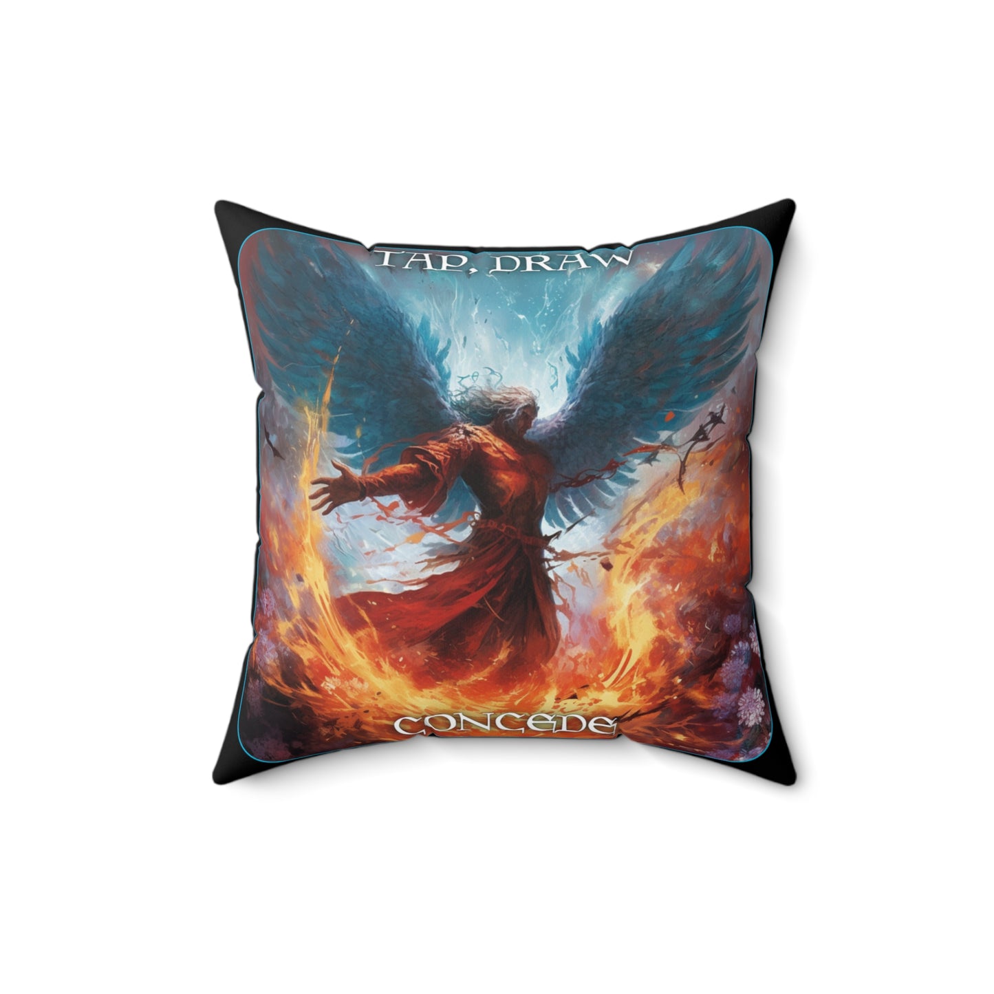 Goated Goods - Magic The Gathering - Tap, Draw, Concede  - Square Pillow