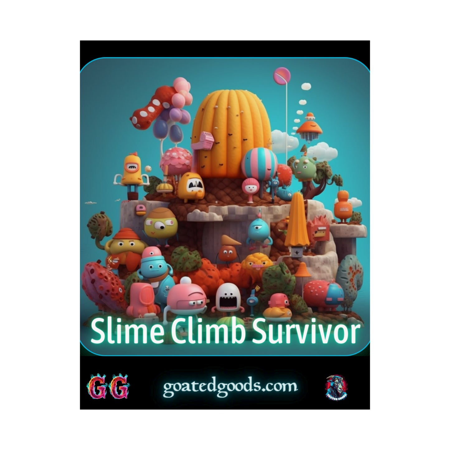 Goated Goods - Fall Guys - Slime Climb Survivor - Matte Vertical Poster - 11″ x 14″ - Matte