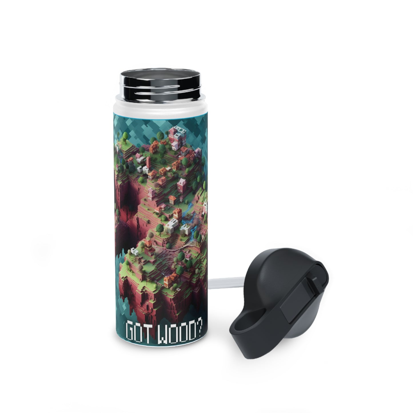 Goated Goods - Minecraft - Got wood  - Stainless Steel Water Bottle, Standard Lid