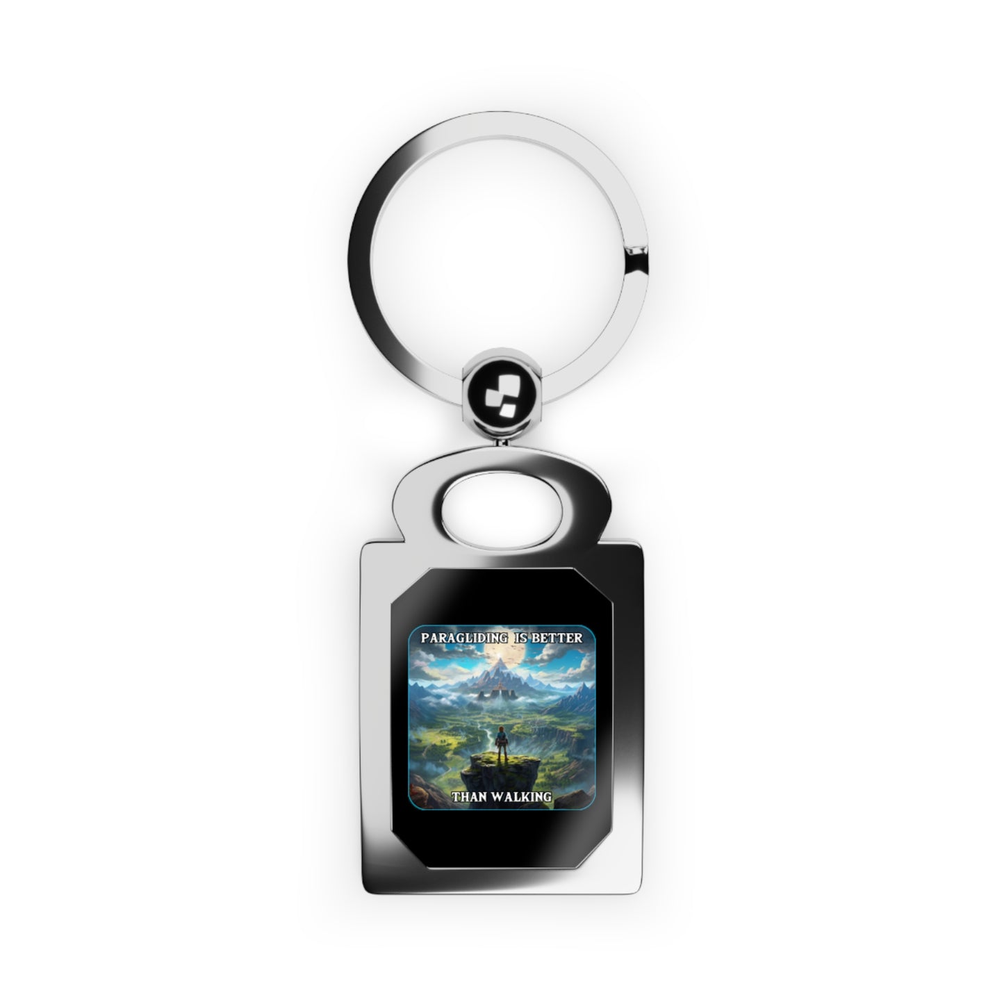 Goated Goods - Link - Paragliding is better than Walking  - Silver Keychain