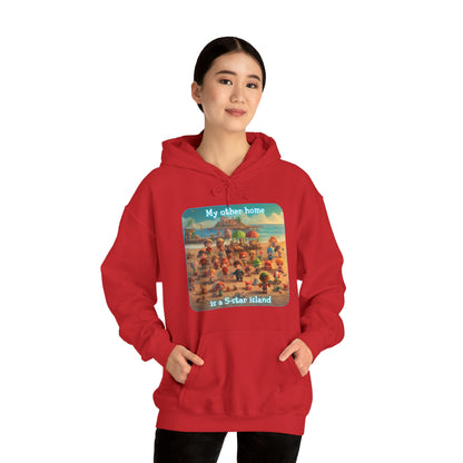 Goated Goods - Animal Xing - My other home is a 5-star island - Unisex Hoodie - Red - S