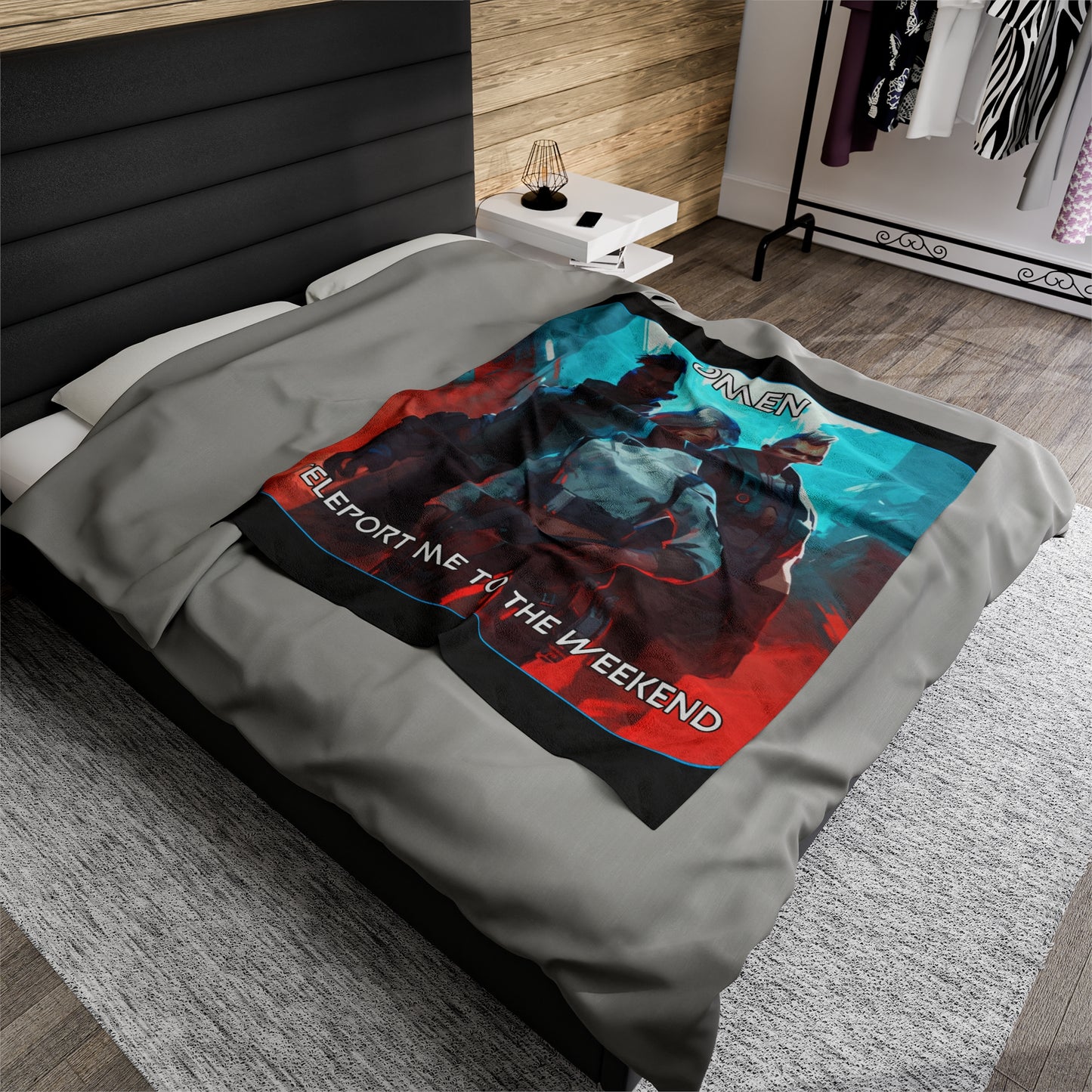 Goated Goods - Valorant - Omen, Teleport me to the weekend  - Velveteen Plush Blanket