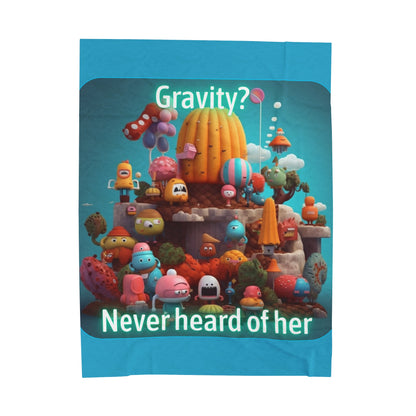 Goated Goods - Fall Guys - Gravity Never heard of her - Velveteen Plush Blanket - 60" × 80" -