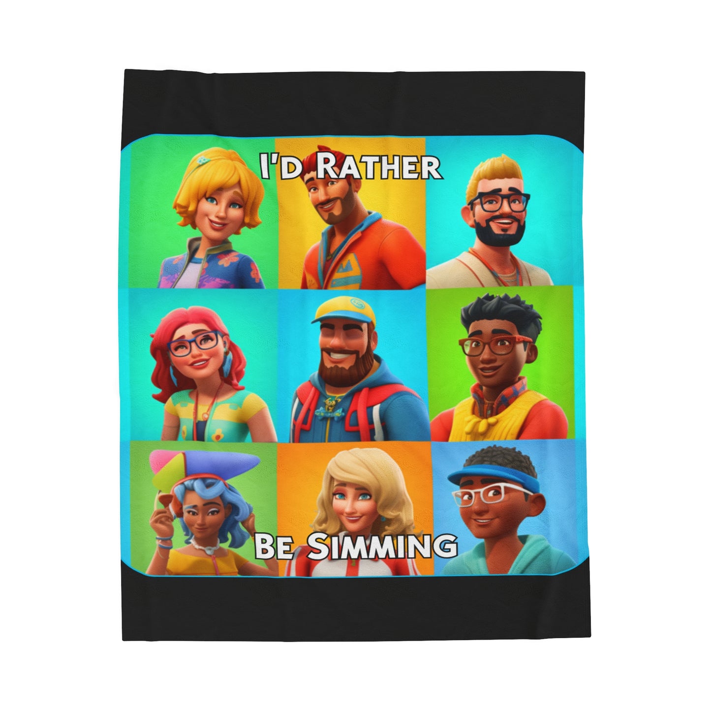 Goated Goods - The Sims - I'd Rather Be Simming  - Velveteen Plush Blanket