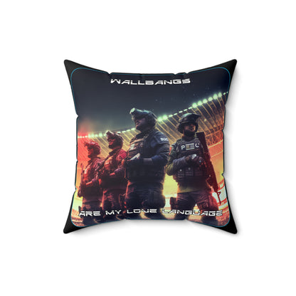 Goated Goods - Rainbow Siege - Wallbangs are my love language  - Square Pillow