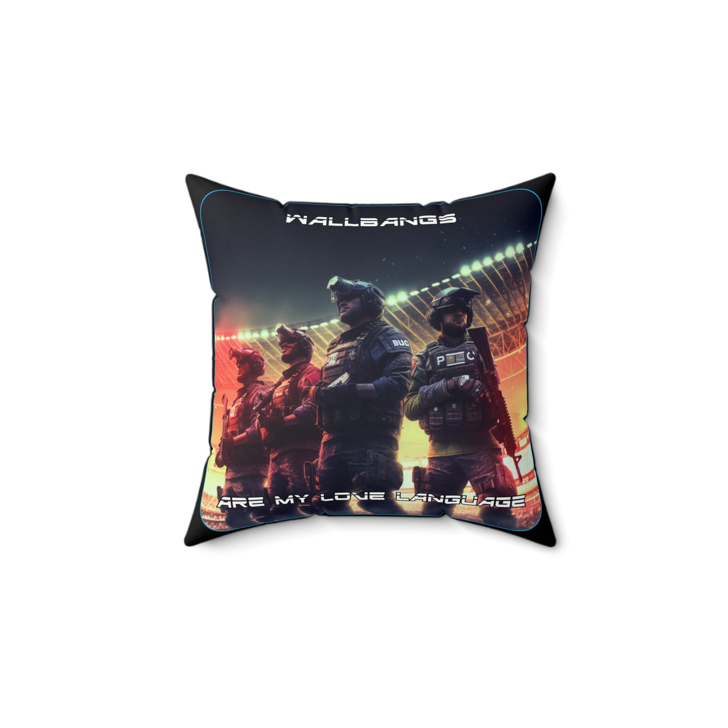 Goated Goods - Rainbow Siege - Wallbangs are my love language  - Square Pillow