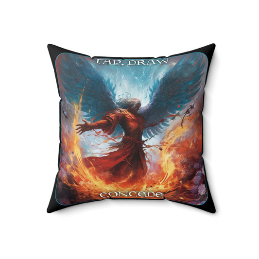 Goated Goods - Magic The Gathering - Tap, Draw, Concede  - Square Pillow