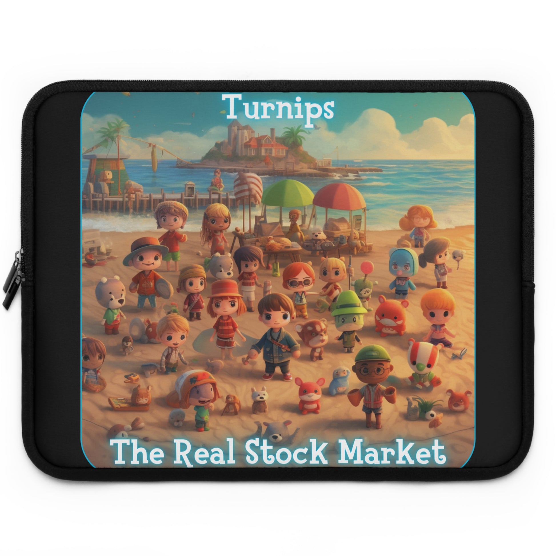 Goated Goods - Animal Xing - Turnips, The real stock market - Laptop Sleeve - Black - 17"