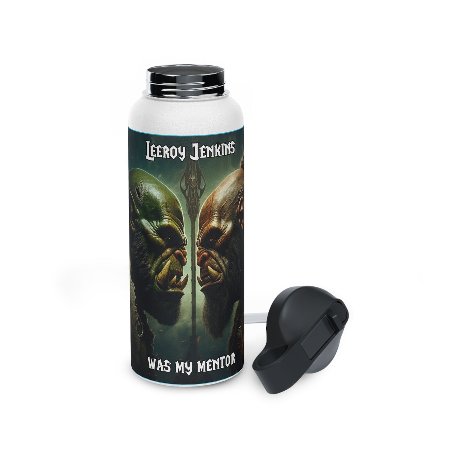 Goated Goods - World of Warcraft - Leeroy Jenkins was my mentor  - Stainless Steel Water Bottle, Standard Lid