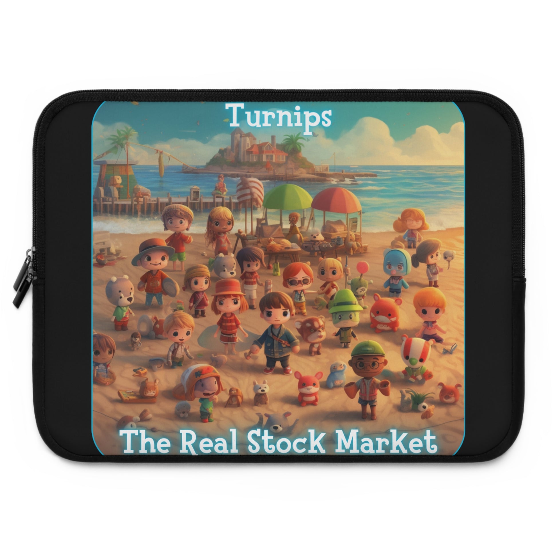 Goated Goods - Animal Xing - Turnips, The real stock market - Laptop Sleeve - Black - 13"