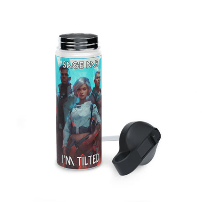 Goated Goods - Valorant - Sage me, I'm tilted  - Stainless Steel Water Bottle, Standard Lid