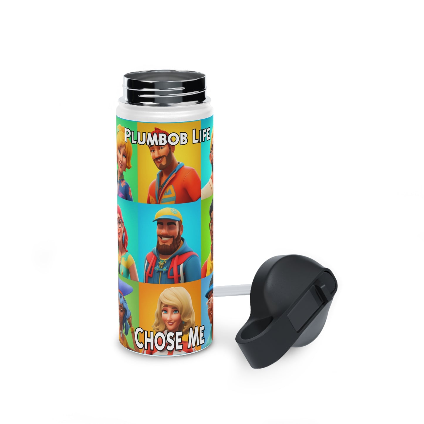 Goated Goods - The Sims - Plumbob Life Chose Me  - Stainless Steel Water Bottle, Standard Lid