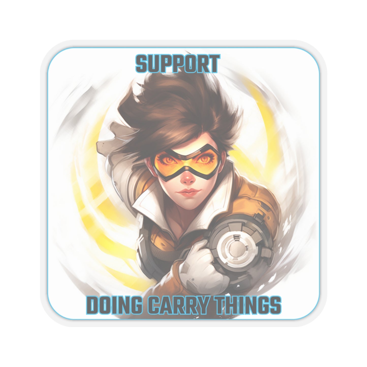 Goated Goods - Overwatch - Support doing Carry Things  - Kiss-Cut Transparent Sticker