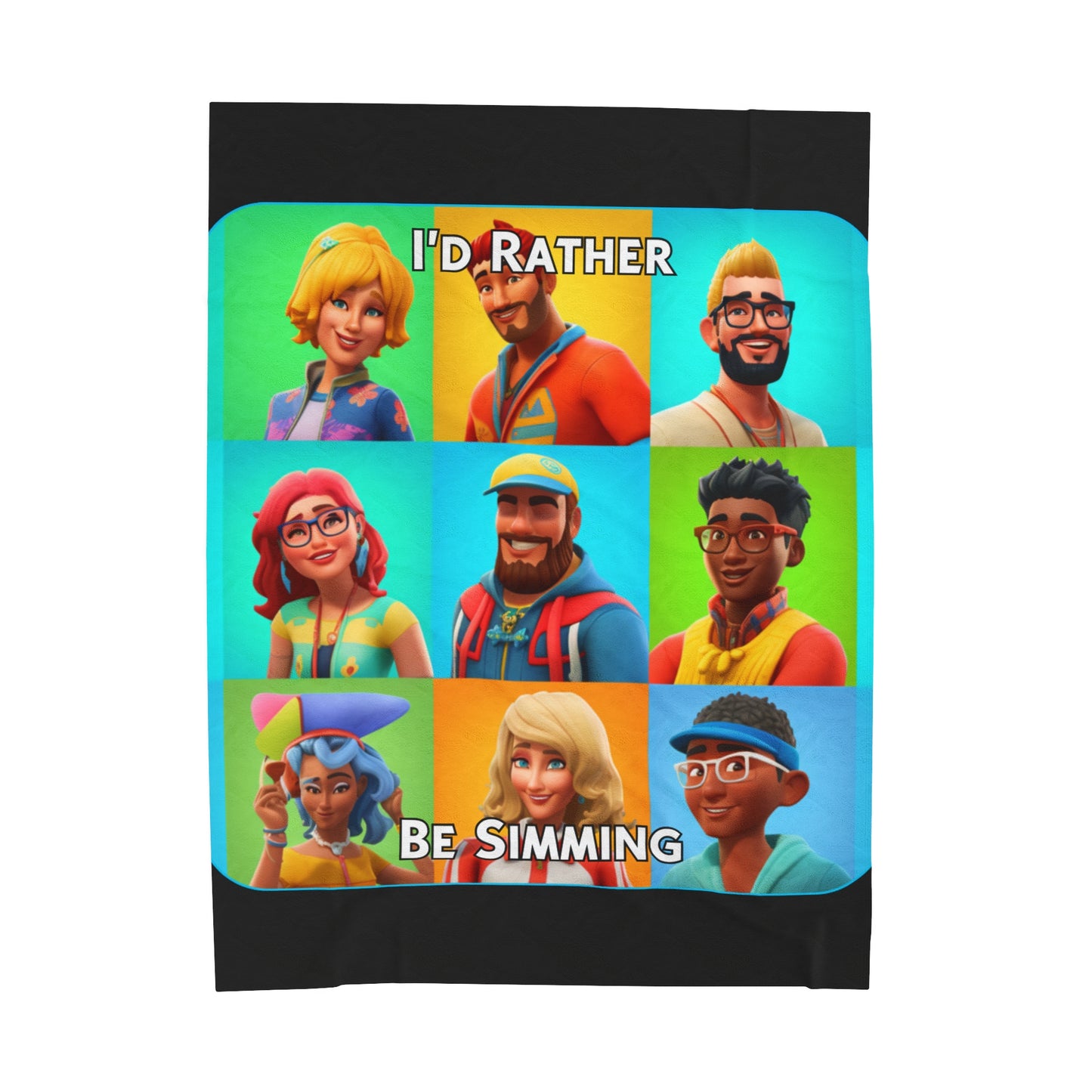 Goated Goods - The Sims - I'd Rather Be Simming  - Velveteen Plush Blanket