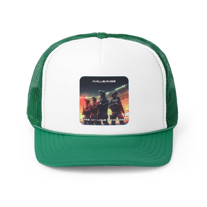 Goated Goods - Rainbow Siege - Wallbangs are my love language  - Trucker Hat