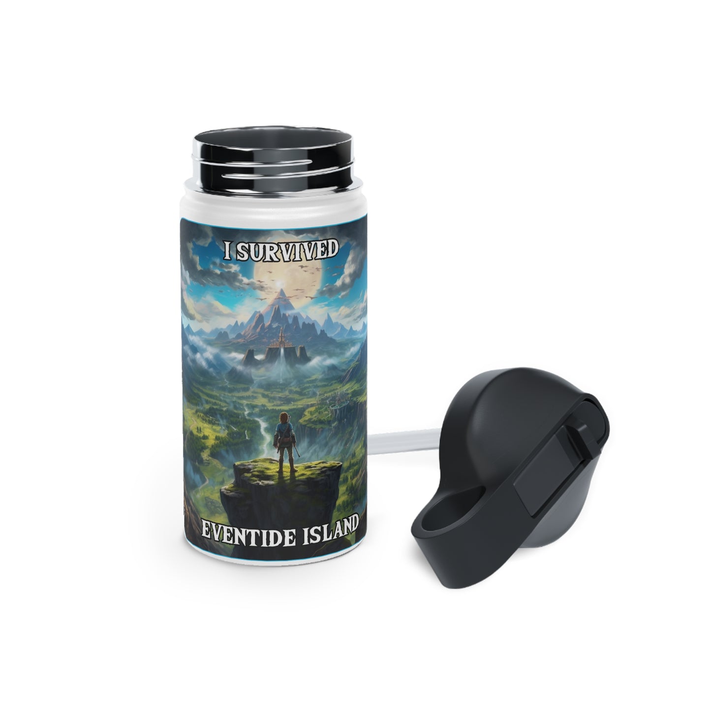 Goated Goods - Link - I Survived Eventide Island  - Stainless Steel Water Bottle, Standard Lid