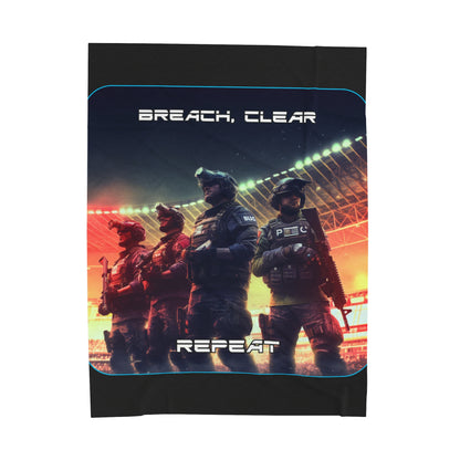 Goated Goods - Rainbow Siege - Breach, Clear, Repeat  - Velveteen Plush Blanket