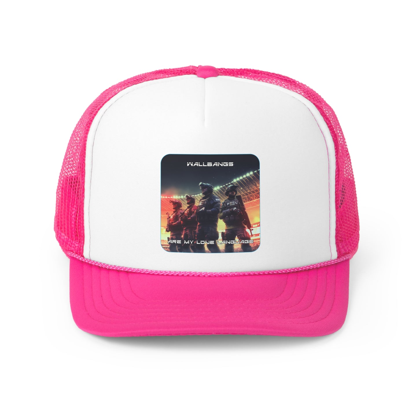 Goated Goods - Rainbow Siege - Wallbangs are my love language  - Trucker Hat