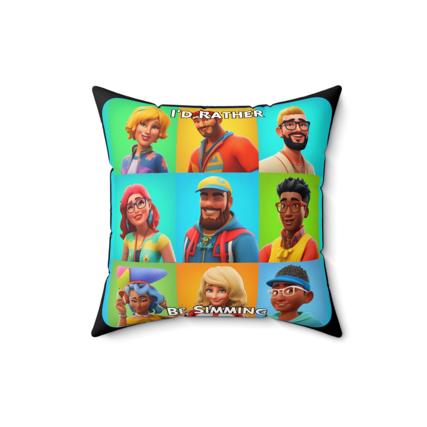 Goated Goods - The Sims - I'd Rather Be Simming  - Square Pillow