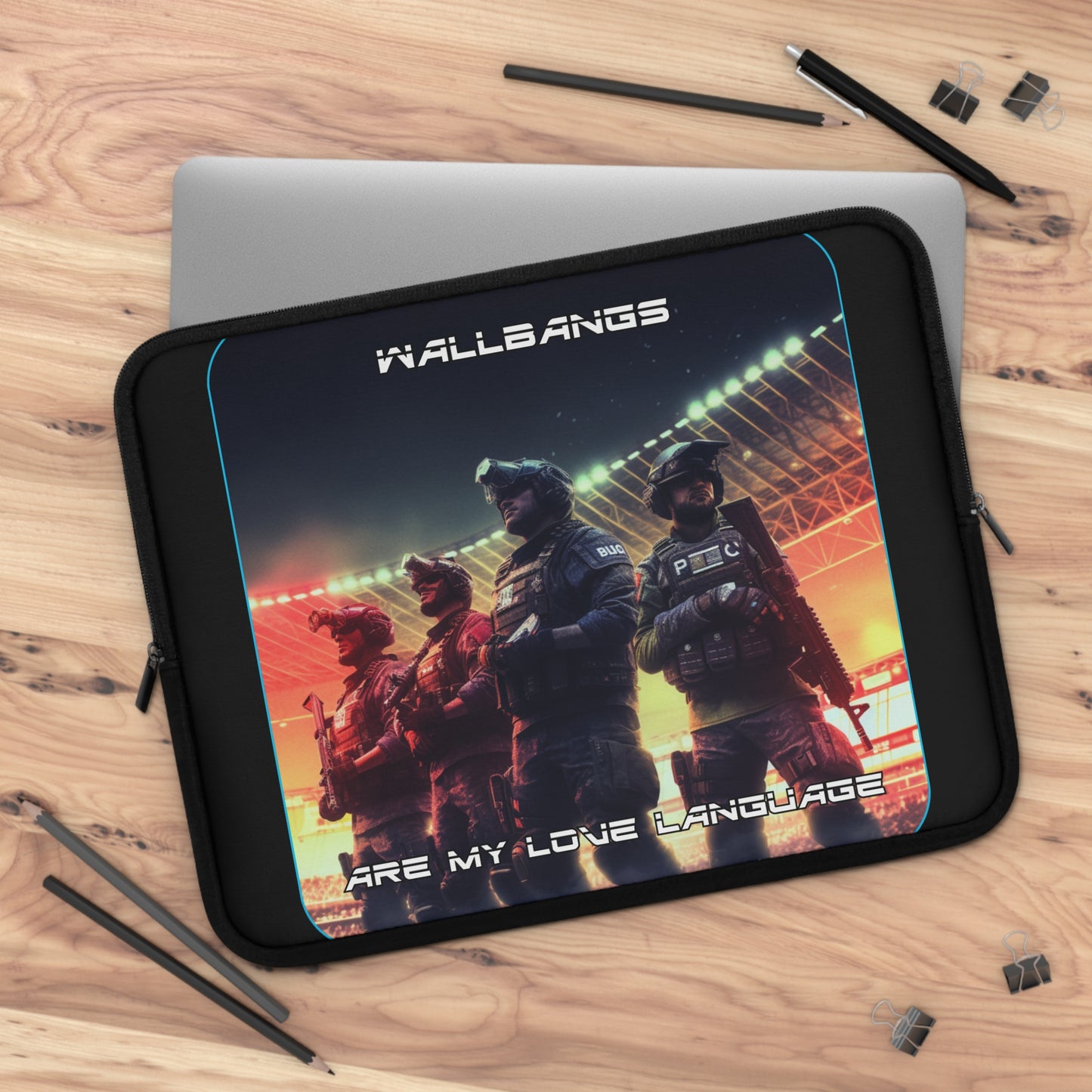 Goated Goods - Rainbow Siege - Wallbangs are my love language  - Laptop Sleeve