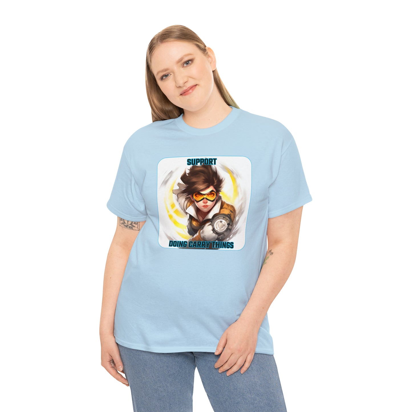 Goated Goods - Overwatch - Support doing Carry Things  - Unisex T-shirt