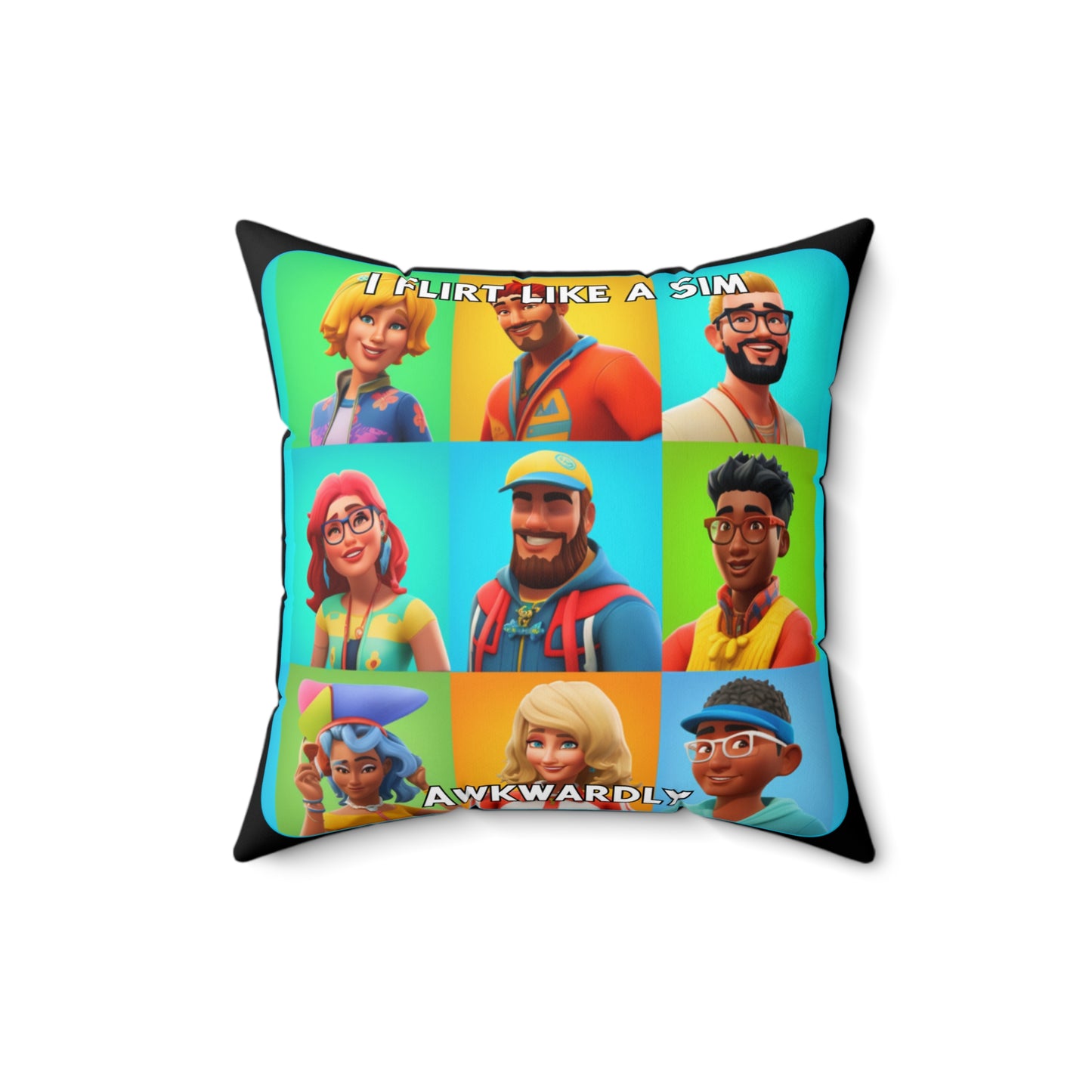 Goated Goods - The Sims - I Flirt Like a Sim Awkwardly  - Square Pillow