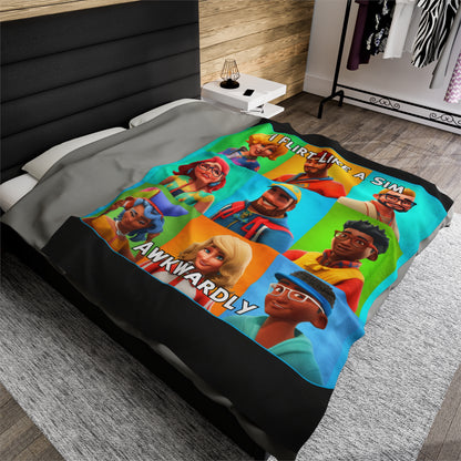 Goated Goods - The Sims - I Flirt Like a Sim Awkwardly  - Velveteen Plush Blanket