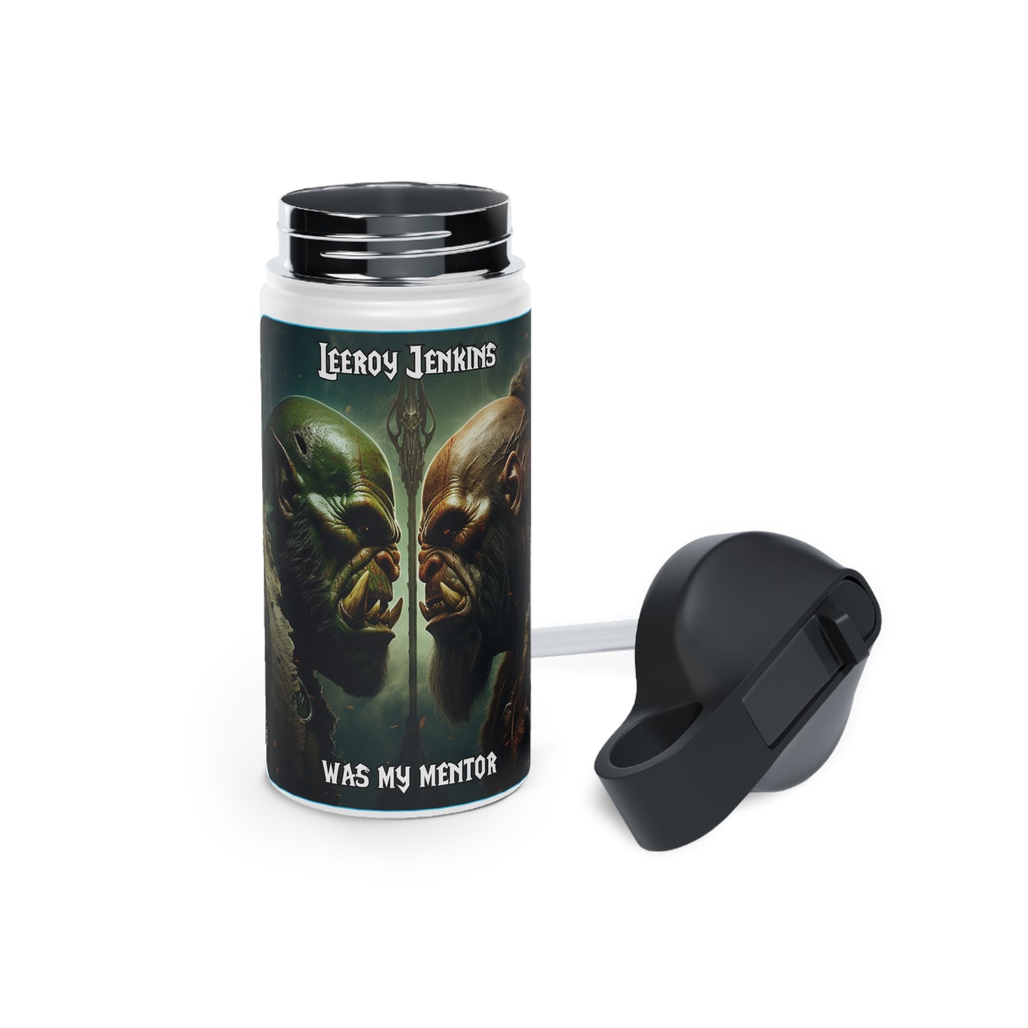 Goated Goods - World of Warcraft - Leeroy Jenkins was my mentor  - Stainless Steel Water Bottle, Standard Lid