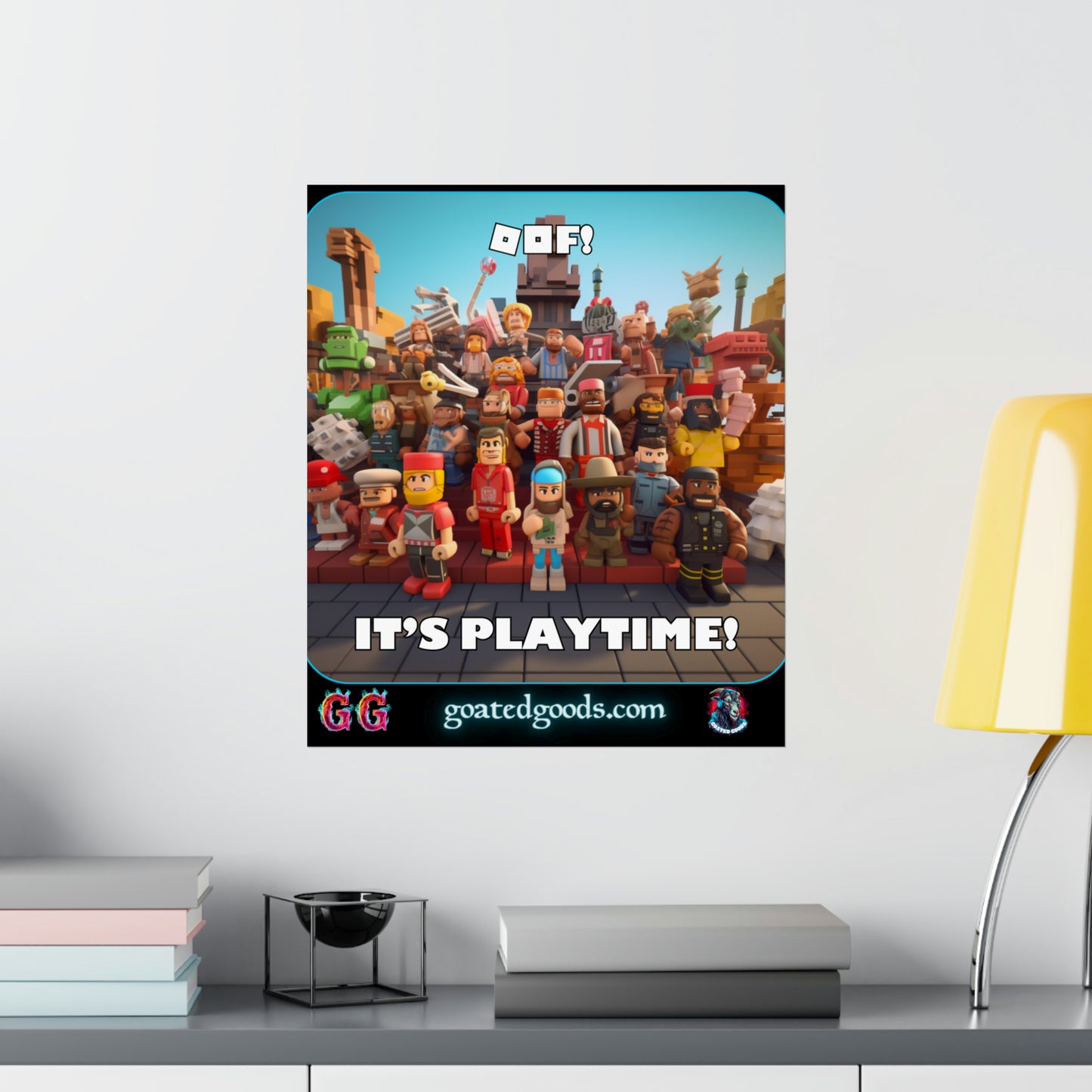 Goated Goods - Roblox - Oof! It's Playtime!  - Matte Vertical Poster