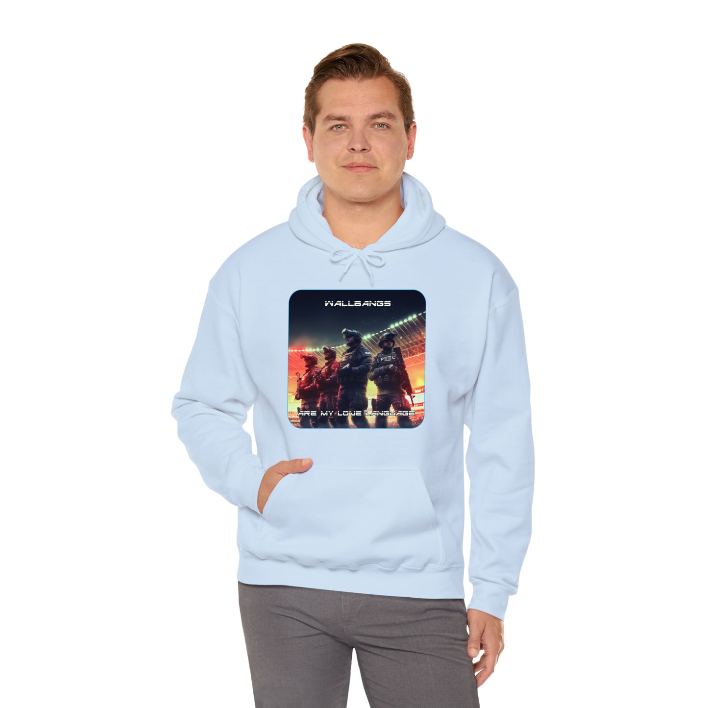 Goated Goods - Rainbow Siege - Wallbangs are my love language  - Unisex Hoodie