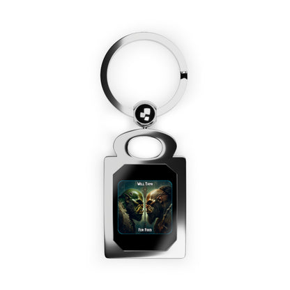 Goated Goods - World of Warcraft - Will tank for food  - Silver Keychain