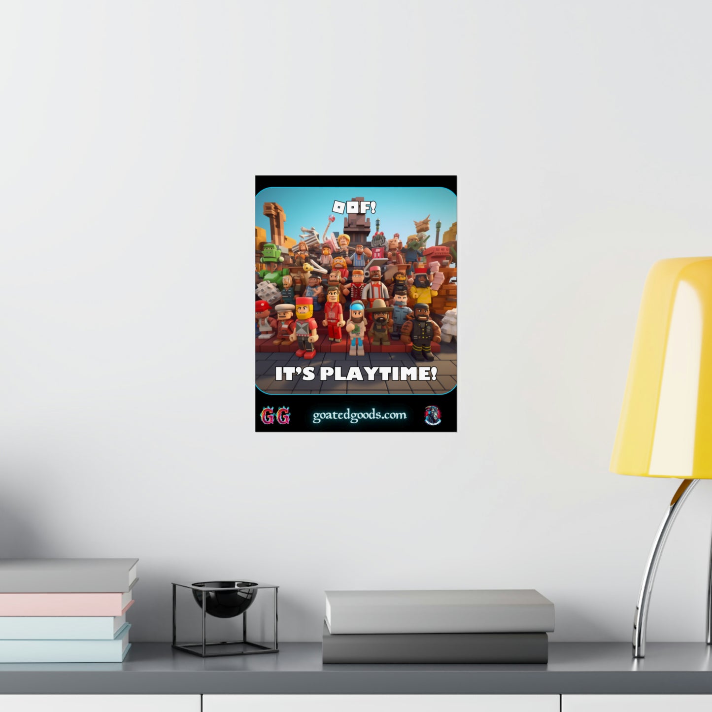 Goated Goods - Roblox - Oof! It's Playtime!  - Matte Vertical Poster