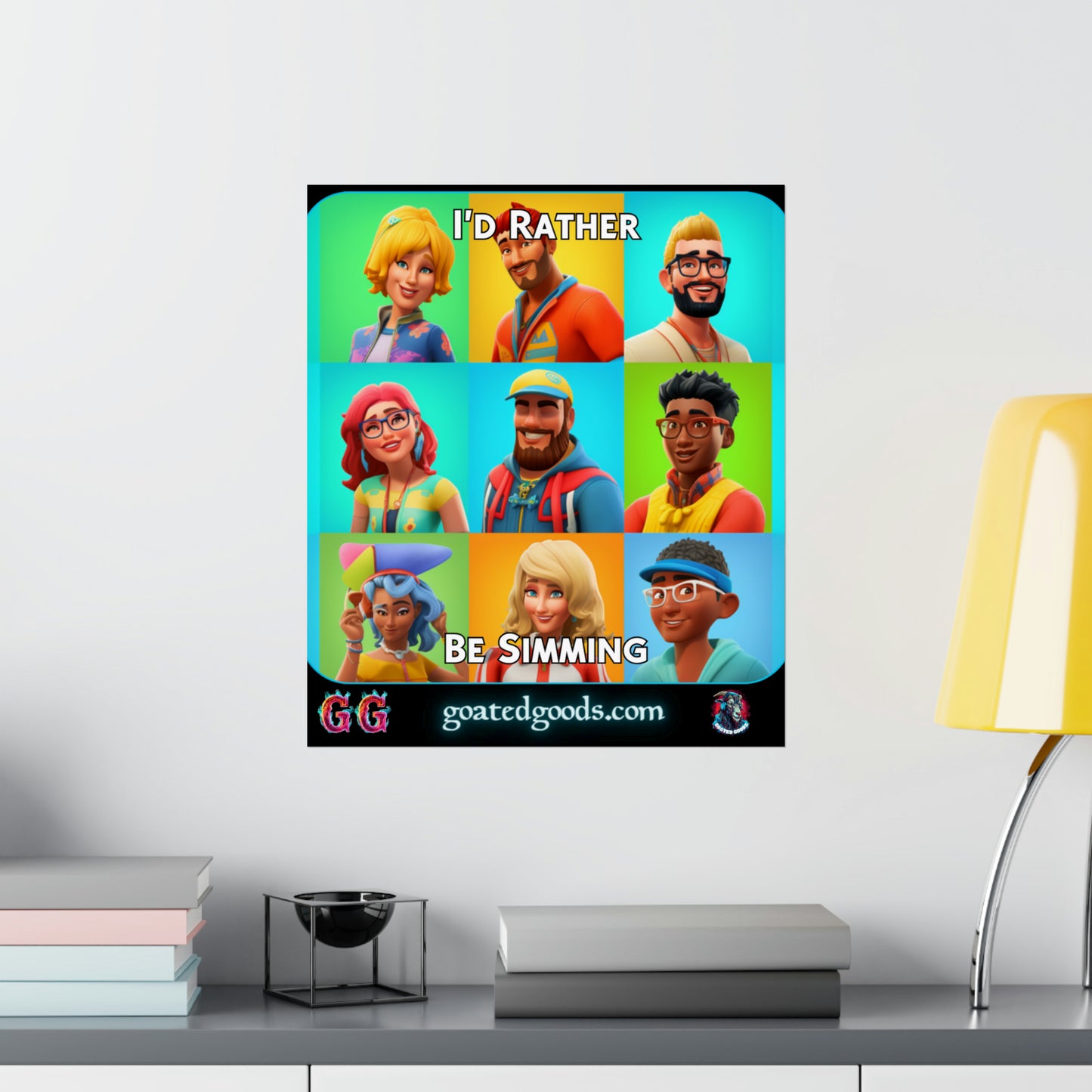 Goated Goods - The Sims - I'd Rather Be Simming  - Matte Vertical Poster