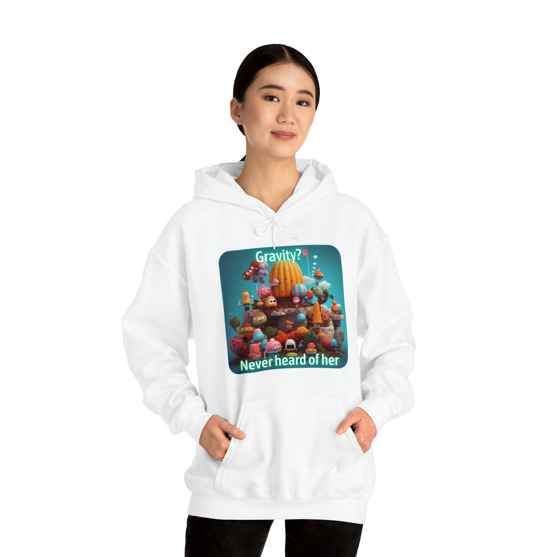 Goated Goods - Fall Guys - Gravity Never heard of her - Unisex Hoodie - White - S