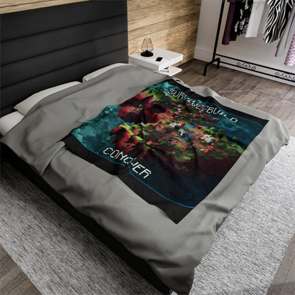 Goated Goods - Minecraft - Survive, Build, Conquer  - Velveteen Plush Blanket